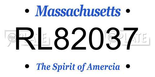 RL82037 Massachusetts License Plate