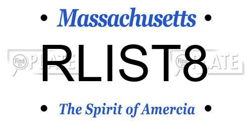 RLIST8 Massachusetts License Plate
