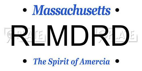 RLMDRD Massachusetts License Plate