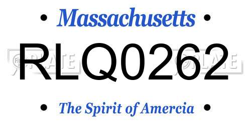 RLQ0262 Massachusetts License Plate