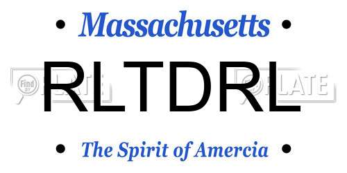 RLTDRL Massachusetts License Plate