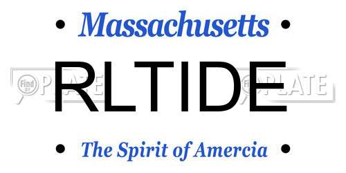 RLTIDE Massachusetts License Plate