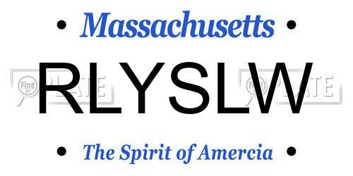 RLYSLW Massachusetts License Plate