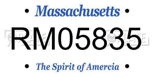RM05835 Massachusetts License Plate