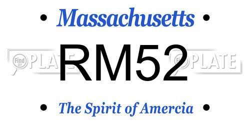 RM52 Massachusetts License Plate