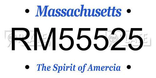 RM55525 Massachusetts License Plate