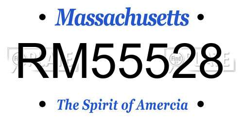 RM55528 Massachusetts License Plate