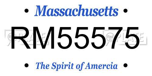 RM55575 Massachusetts License Plate