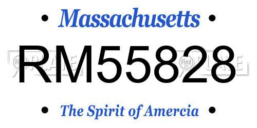 RM55828 Massachusetts License Plate