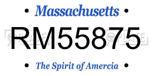 RM55875 Massachusetts License Plate