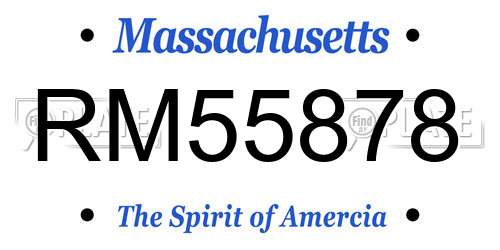 RM55878 Massachusetts License Plate