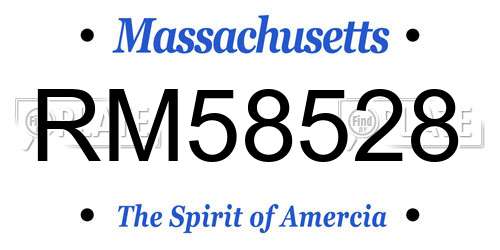 RM58528 Massachusetts License Plate