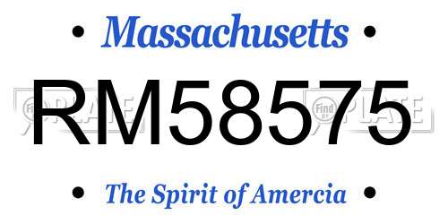 RM58575 Massachusetts License Plate