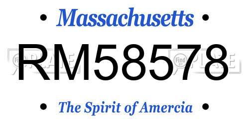 RM58578 Massachusetts License Plate