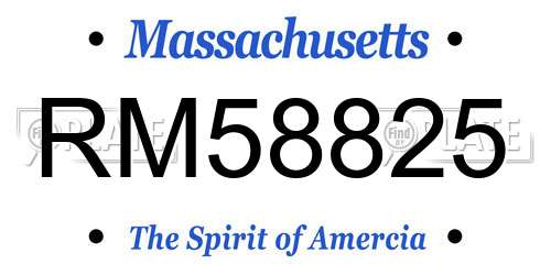 RM58825 Massachusetts License Plate