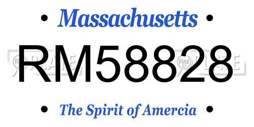 RM58828 Massachusetts License Plate