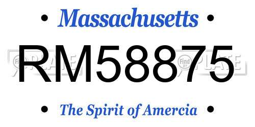 RM58875 Massachusetts License Plate
