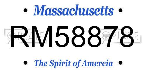 RM58878 Massachusetts License Plate
