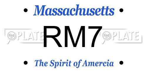 RM7 Massachusetts License Plate