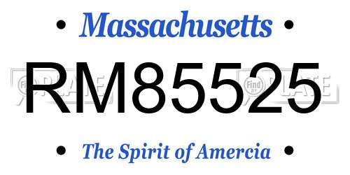 RM85525 Massachusetts License Plate