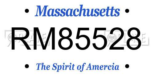 RM85528 Massachusetts License Plate