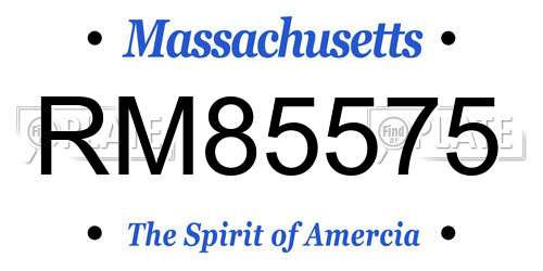 RM85575 Massachusetts License Plate