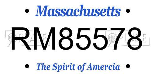 RM85578 Massachusetts License Plate