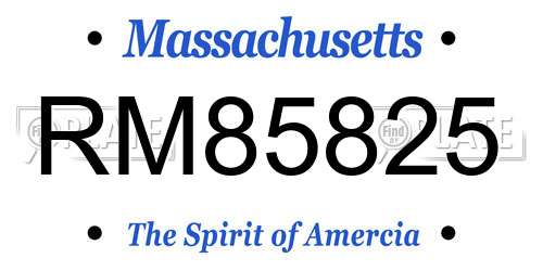 RM85825 Massachusetts License Plate