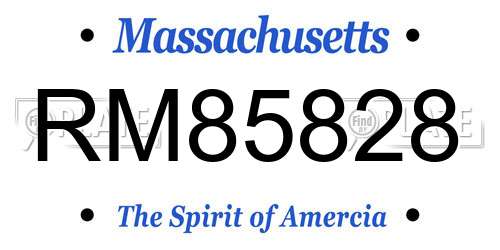 RM85828 Massachusetts License Plate