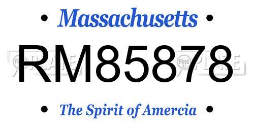 RM85878 Massachusetts License Plate