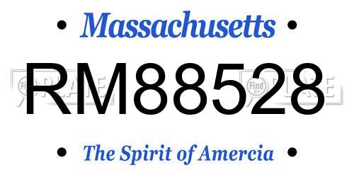 RM88528 Massachusetts License Plate