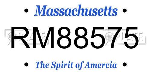 RM88575 Massachusetts License Plate