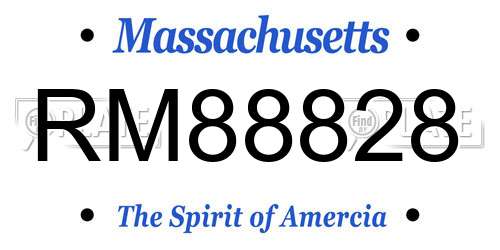 RM88828 Massachusetts License Plate