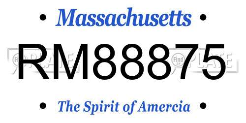 RM88875 Massachusetts License Plate