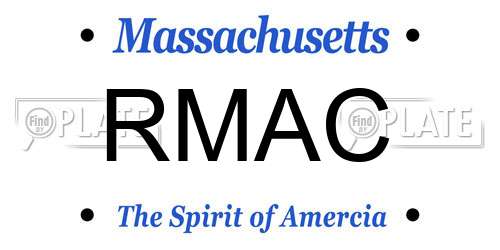 RMAC Massachusetts License Plate