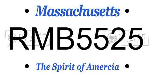 RMB5525 Massachusetts License Plate