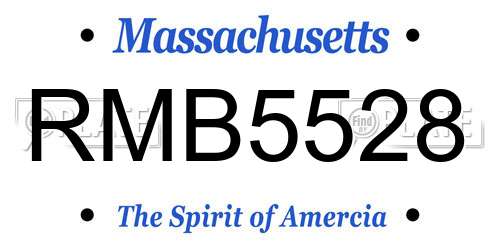 RMB5528 Massachusetts License Plate