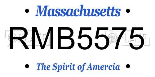 RMB5575 Massachusetts License Plate