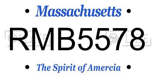 RMB5578 Massachusetts License Plate