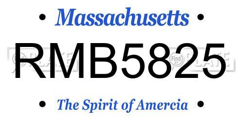 RMB5825 Massachusetts License Plate