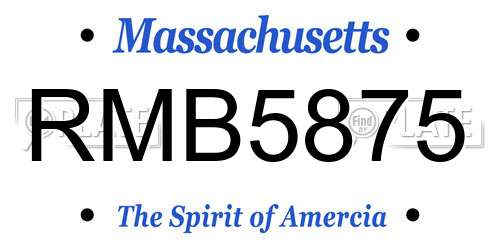 RMB5875 Massachusetts License Plate