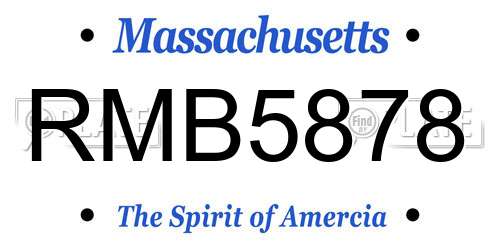 RMB5878 Massachusetts License Plate