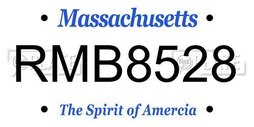 RMB8528 Massachusetts License Plate