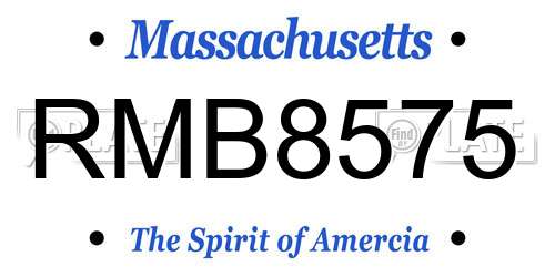 RMB8575 Massachusetts License Plate