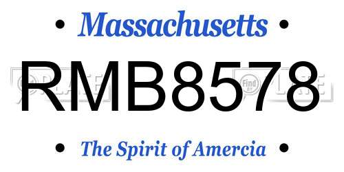 RMB8578 Massachusetts License Plate