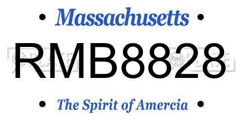 RMB8828 Massachusetts License Plate
