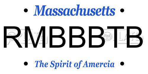 RMBBBTB Massachusetts License Plate
