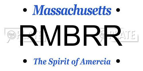 RMBRR Massachusetts License Plate