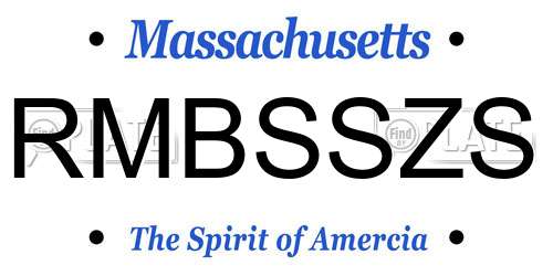 RMBSSZS Massachusetts License Plate