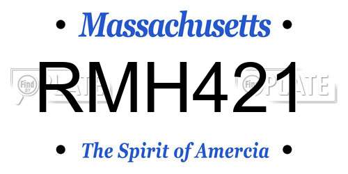 RMH421 Massachusetts License Plate